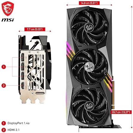 MSI GeForce RTX 4090 Gaming X Trio 24G Tarjeta gráfica para juegos - 24GB GDDR6X, 2595 MHz, PCI Express Gen 4, 384-bit, 3X DP v 1.4a, HDMI 2.1a (Compatible con 4K y 8K HDR)