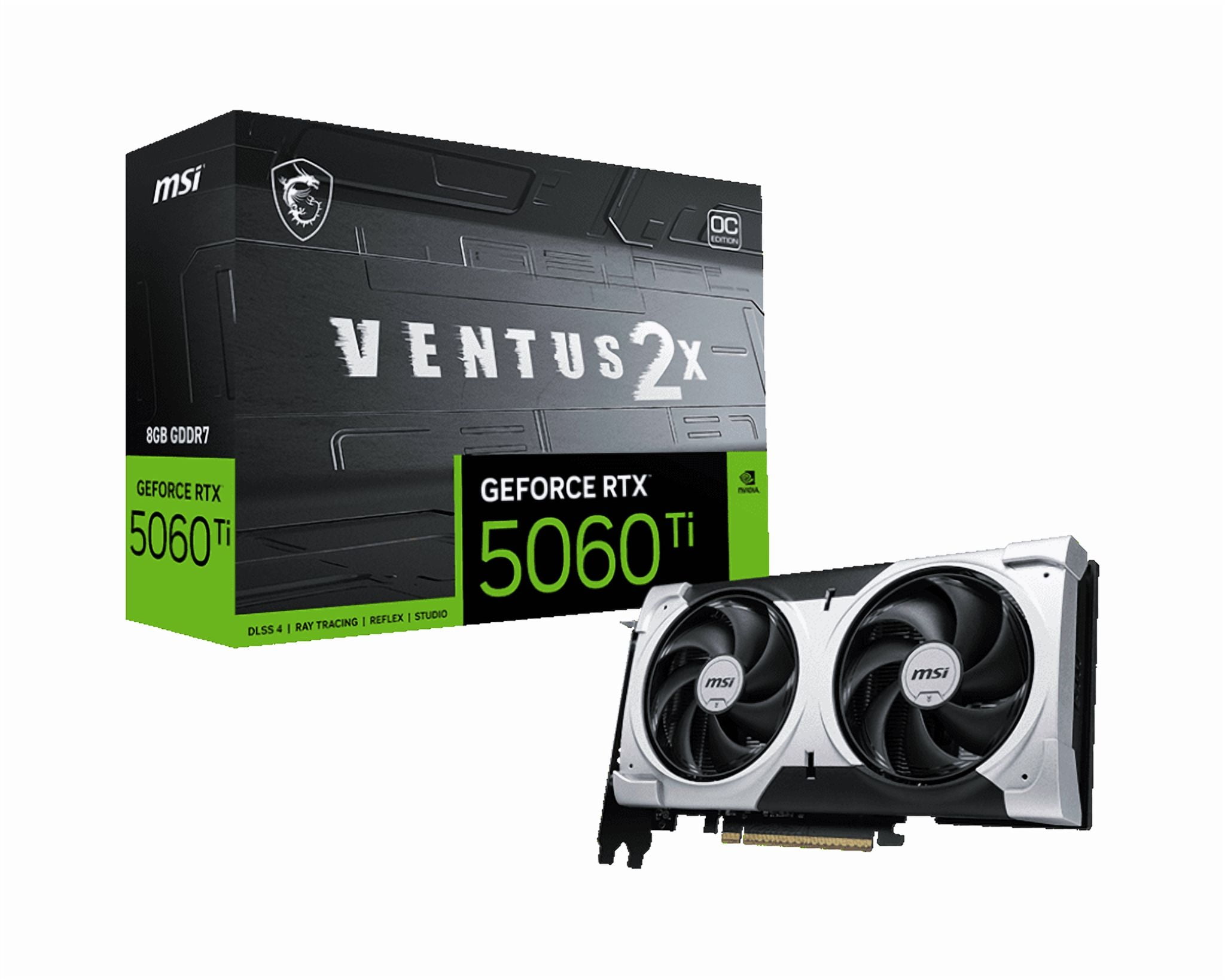 MSI GeForce RTX 5060 Ti 8G VENTUS 2X OC PLUS Graphics Card  8GB GDDR7  DPx3  HDMIx1  DLSS 4