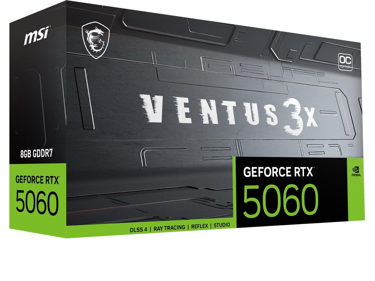 MSI GeForce RTX 5060 8G VENTUS 3X OC   Graphics card   GeForce RTX 5060   8 GB GDDR7   PCIe 5 0 x16   3 x DisplayPort  HDMI