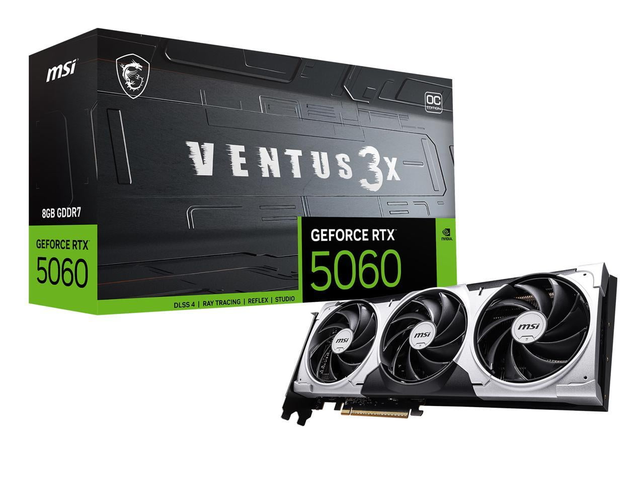 MSI GeForce RTX 5060 8G VENTUS 3X OC   Graphics card   GeForce RTX 5060   8 GB GDDR7   PCIe 5 0 x16   3 x DisplayPort  HDMI