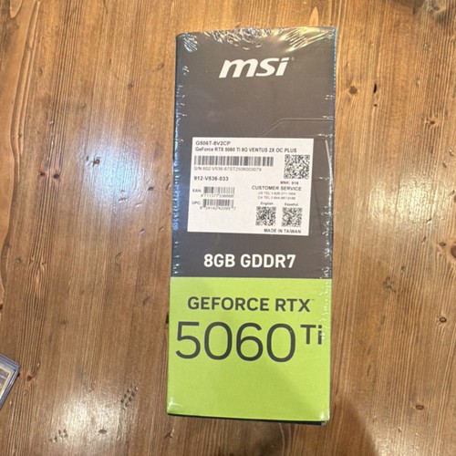 MSI GeForce RTX 5060 Ti Ventus 2X OC 8GB GDDR7 Ray Tracing DLSS 4 Graphics Card