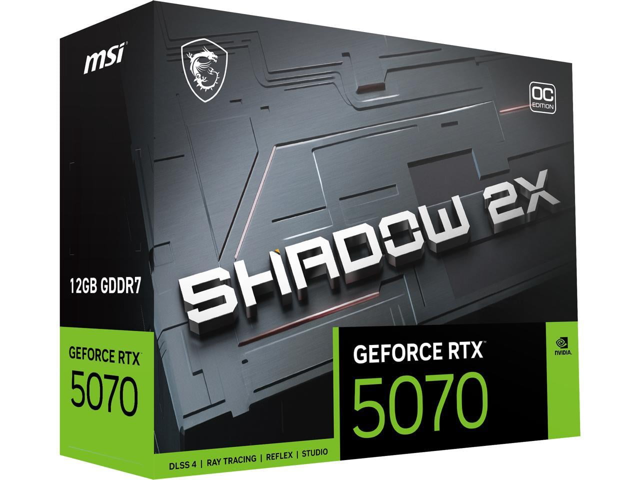 MSI GeForce RTX 5070 12G SHADOW 2X OC Graphics Card  12GB GDDR7  DPx3  HDMIx1  DLSS 4