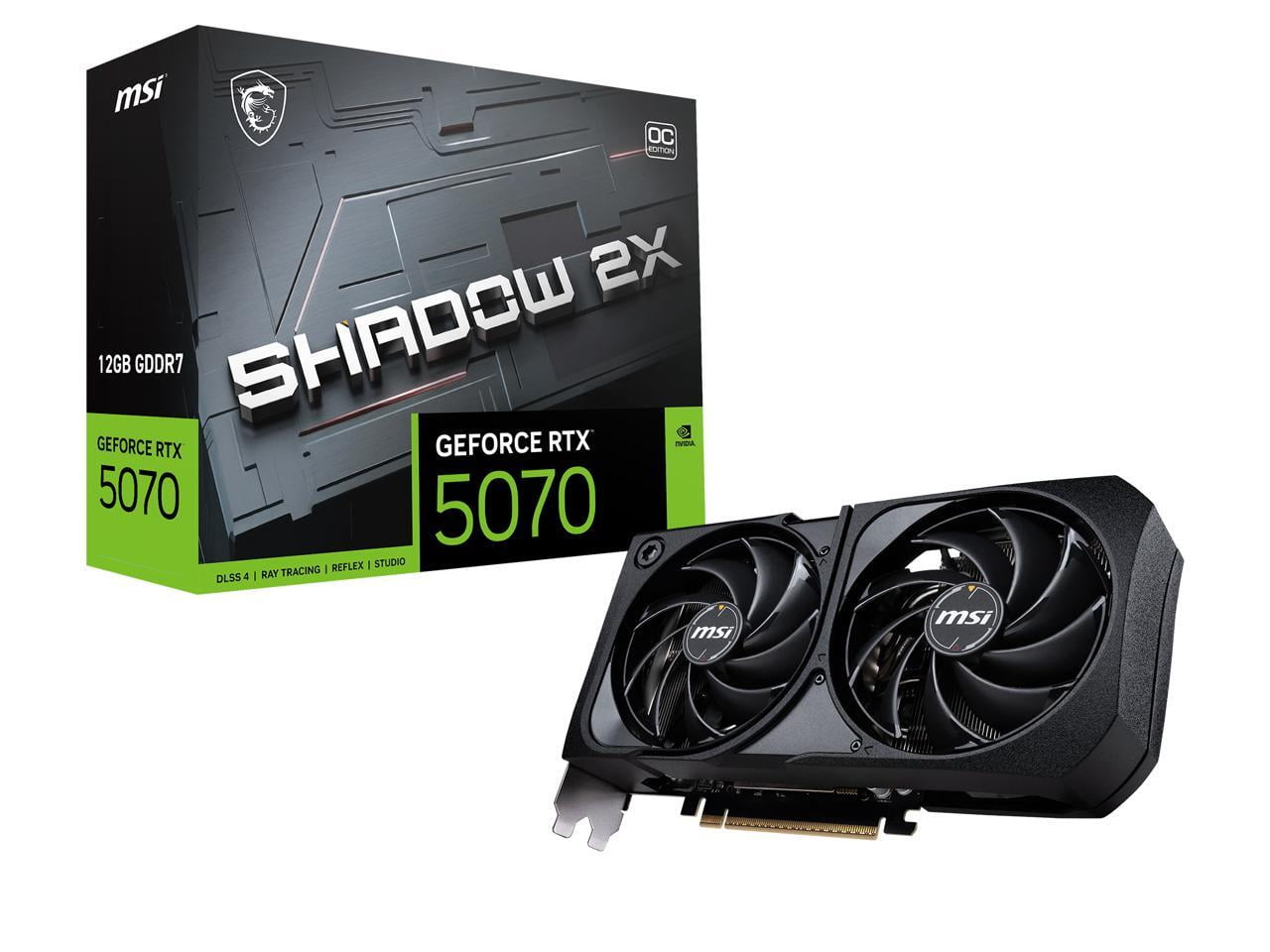 MSI GeForce RTX 5070 12G SHADOW 2X OC Graphics Card  12GB GDDR7  DPx3  HDMIx1  DLSS 4