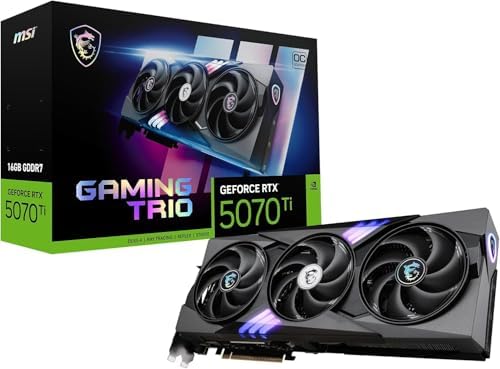 MSI GeForce RTX 5070 Ti 16G Ventus 3X OC Graphics Card   RTX 5070 Ti GPU  16GB GDDR7  28Gbps/256 bit   PCIe 5 0   Triple Fan Thermal Design  3 x TORX Fan 5 0    HDMI 2 1b  DisplayPort 2 1b