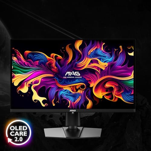 MSI MAG 271QPX QD OLED E2 27 inch 2K Gaming Monitor  2560 x 1440  QHD   0 03ms Response Time  240Hz  True Black HDR 400  HDMI  DP Port  Tilt and Height Adjustable