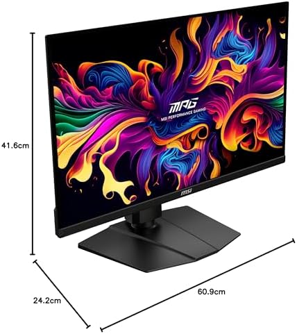 MSI MAG 271QPX QD OLED E2 27 inch 2K Gaming Monitor  2560 x 1440  QHD   0 03ms Response Time  240Hz  True Black HDR 400  HDMI  DP Port  Tilt and Height Adjustable