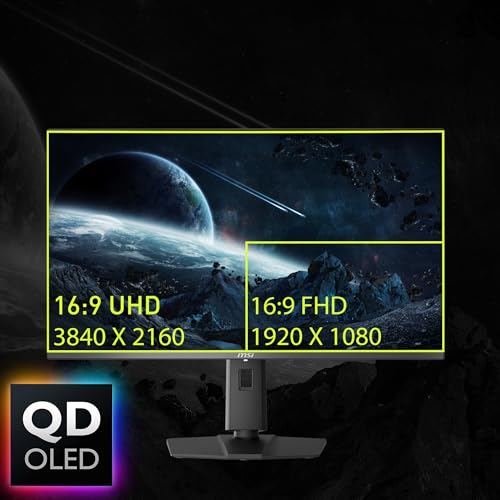 MSI MAG 321UPX QD OLED  32 4K UHD Quantum Dot OLED Gaming Monitor  3840 x 2160  0 03ms  240Hz  True Black HDR 400  15W USB Type C  HDMI  DP Port