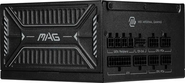 MSI MAG A1000GLS PCIE5  Fully Modular Compact Gaming 1000W Power Supply  80  Gold  ATX 3 1 & PCIe 5 1 Ready  Dual color 12V 2x6 cable  Low Noise  Embossed Jacket Cables  10 Year Warranty