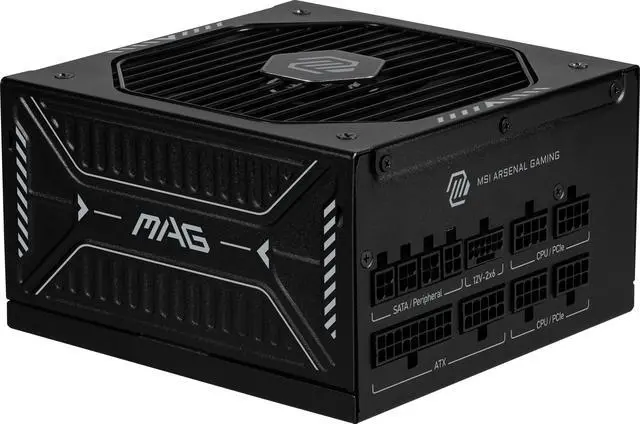 MSI MAG A1000GLS PCIE5  Fully Modular Compact Gaming 1000W Power Supply  80  Gold  ATX 3 1 & PCIe 5 1 Ready  Dual color 12V 2x6 cable  Low Noise  Embossed Jacket Cables  10 Year Warranty