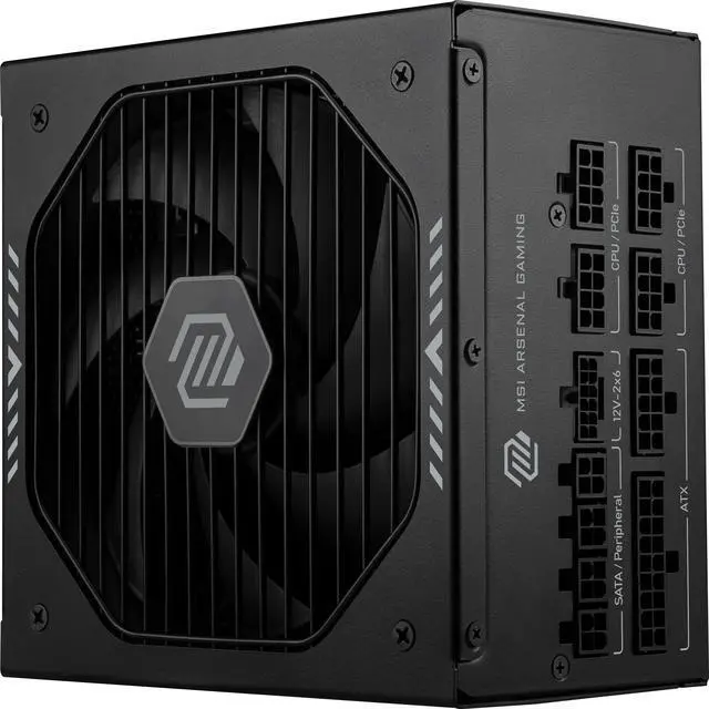 MSI MAG A1000GLS PCIE5  Fully Modular Compact Gaming 1000W Power Supply  80  Gold  ATX 3 1 & PCIe 5 1 Ready  Dual color 12V 2x6 cable  Low Noise  Embossed Jacket Cables  10 Year Warranty