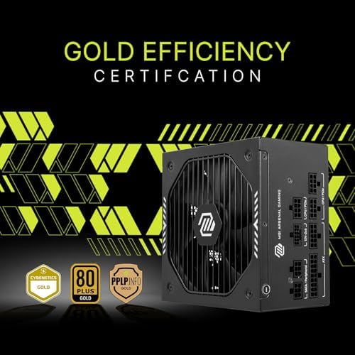 MSI MAG A750GLS PCIE5  Fully Modular Compact Gaming 750W Power Supply  80  Gold  ATX 3 1 & PCIe 5 1 Ready  Native Dual Color 12V 2x6 Cable  Low Noise  Embossed Jacket Cables  10 Year Warranty