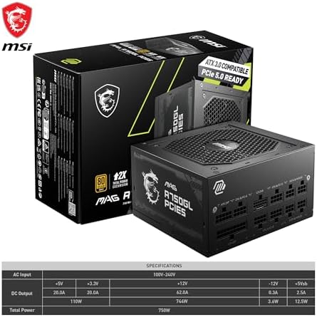 MSI MAG A750GL PCIE5   EU Cord