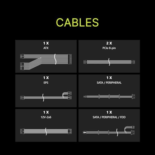 MSI MAG A850GLS PCIE5 ATX 3.1 Fuente de alimentación para juegos - Full Modular - 80 Plus Gold Certified 850W - Condensadores 100% japoneses a 221.0 °F - ATX PSU