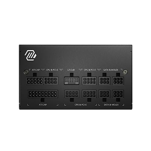 MSI MAG A850GL PCIE5 Fully Modular Compact Gaming 850W Power Supply 80 Gold ATX 3 1 & PCIe 5 1 Ready Native Dual Color 12V 2x6 Cable 10 Year Warranty