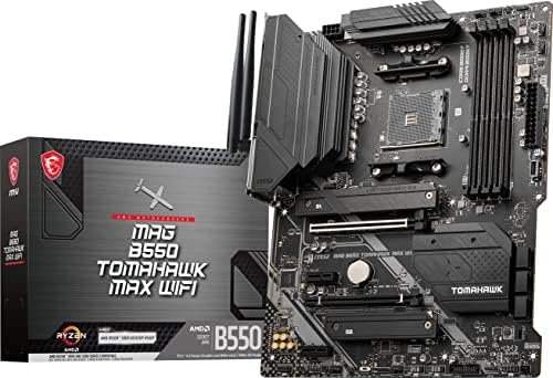 MSI MAG B550 Tomahawk MAX WiFi Gaming Motherboard  AMD AM4  DDR4  PCIe 4 0  SATA 6Gb/s  M 2  USB 3 2 Gen 2  HDMI/DP  ATX  Wi Fi 6E  AMD Ryzen 5000 Series Processors  AMD Gaming Motherboards  Renewed