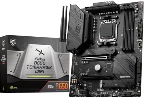 MSI MAG B650 Tomahawk WiFi Gaming Motherboard  AMD Ryzen 9000/8000/7000 Series Processors  AM5  DDR5  PCIe 4 0  M 2  SATA 6Gb/s  USB 3 2 Gen 2  HDMI/DP  Wi Fi 6E  Bluetooth 5 3  2 5Gbps LAN  ATX 
