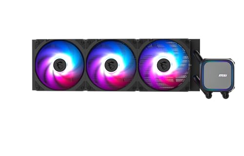 MSI MAG Coreliquid A13 360 - Enfriador líquido ARGB CPU AIO - Radiador de 360mm - Compatible con LGA 1700/1851 / AM5/AM4 - Ventiladores PWM ARGB triples de 120mm, negro