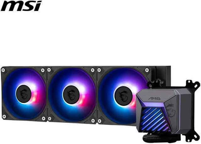 MSI MAG Coreliquid A15 360 Black  AIO ARGB Liquid Cooling   360mm Radiator   Triple 120mm ARGB PWM Fans   EZ Connect   Uni Bracket   LGA 1700/1851/AM5/AM4 Compatible