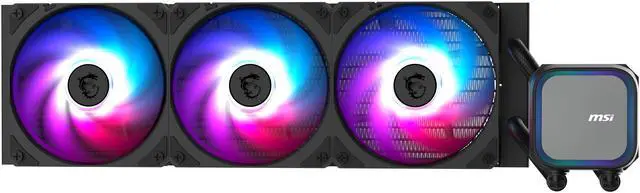 MSI MAG Coreliquid A13 360 Black   AIO ARGB Liquid Cooling   360mm Radiator   Triple 120mm ARGB PWM Fans   EZ Connect   LGA 1700/1851/AM5/AM4 Compatible