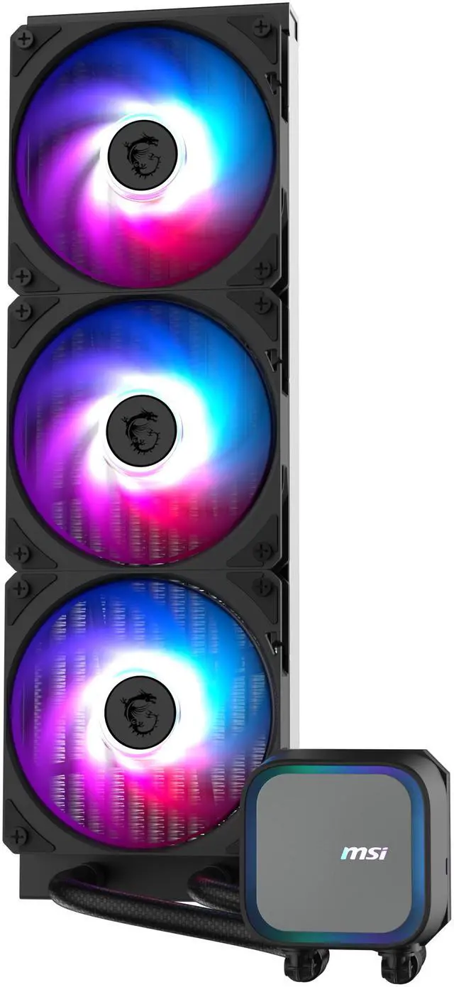 MSI MAG Coreliquid A13 360 Black   AIO ARGB Liquid Cooling   360mm Radiator   Triple 120mm ARGB PWM Fans   EZ Connect   LGA 1700/1851/AM5/AM4 Compatible