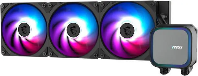 MSI MAG Coreliquid A13 360 Black   AIO ARGB Liquid Cooling   360mm Radiator   Triple 120mm ARGB PWM Fans   EZ Connect   LGA 1700/1851/AM5/AM4 Compatible