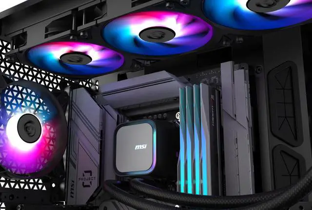 MSI MAG Coreliquid A13 360 Black   AIO ARGB Liquid Cooling   360mm Radiator   Triple 120mm ARGB PWM Fans   EZ Connect   LGA 1700/1851/AM5/AM4 Compatible