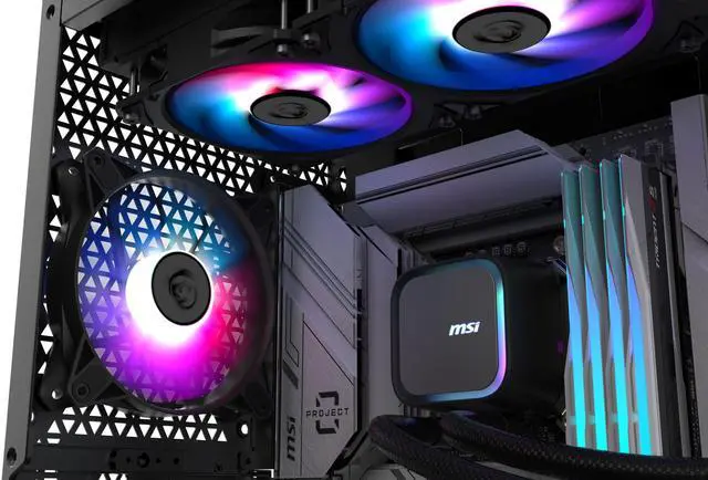 MSI MAG Coreliquid A13 360 Black   AIO ARGB Liquid Cooling   360mm Radiator   Triple 120mm ARGB PWM Fans   EZ Connect   LGA 1700/1851/AM5/AM4 Compatible