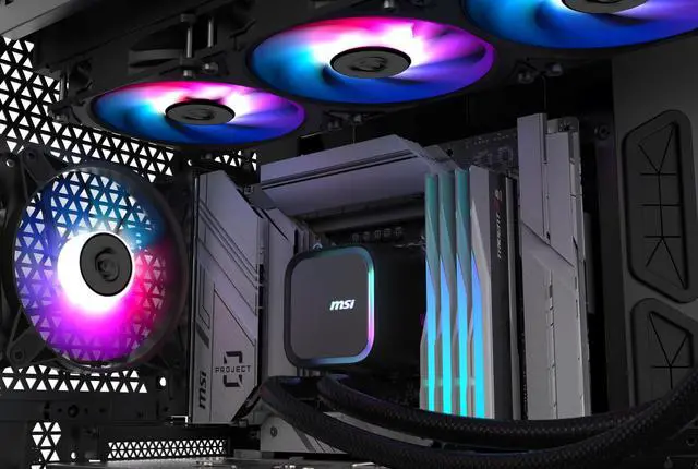 MSI MAG Coreliquid A13 360 Black   AIO ARGB Liquid Cooling   360mm Radiator   Triple 120mm ARGB PWM Fans   EZ Connect   LGA 1700/1851/AM5/AM4 Compatible