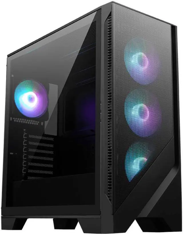MSI MAG FORGE 321R AIRFLOW Black Computer Case  2xUSB 3 2 Gen 1  4x120mm ARGB Fan  ARGB Control Board  Tempered Glass Window