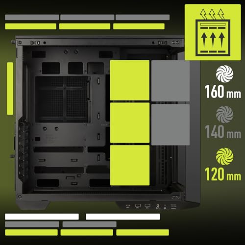 MSI MAG PANO 100L PZ   Premium Mid Tower Gaming PC Case   Tempered Glass Side Panel   Liquid Cooling Support up to 360mm Radiator   Vented Front Panel