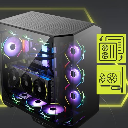 MSI MAG PANO 100L PZ   Premium Mid Tower Gaming PC Case   Tempered Glass Side Panel   Liquid Cooling Support up to 360mm Radiator   Vented Front Panel
