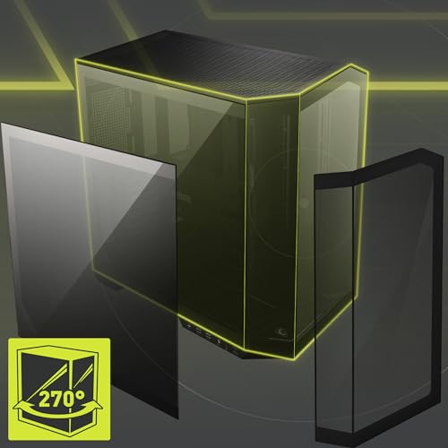 MSI MAG PANO 100L PZ   Premium Mid Tower Gaming PC Case   Tempered Glass Side Panel   Liquid Cooling Support up to 360mm Radiator   Vented Front Panel