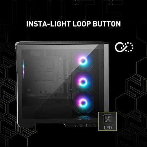 MSI MAG PANO M100R PZ   Premium Mid Tower Gaming PC Case   Tempered Glass Side Panel   ARGB 120mm Fans   Liquid Cooling Support up to 360mm Radiator   Vented Front Panel