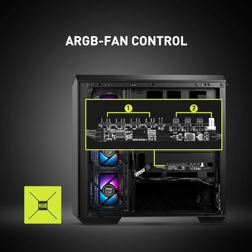 MSI MAG PANO M100R PZ   Premium Mid Tower Gaming PC Case   Tempered Glass Side Panel   ARGB 120mm Fans   Liquid Cooling Support up to 360mm Radiator   Vented Front Panel