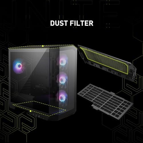 MSI MAG PANO M100R PZ   Premium Mid Tower Gaming PC Case   Tempered Glass Side Panel   ARGB 120mm Fans   Liquid Cooling Support up to 360mm Radiator   Vented Front Panel