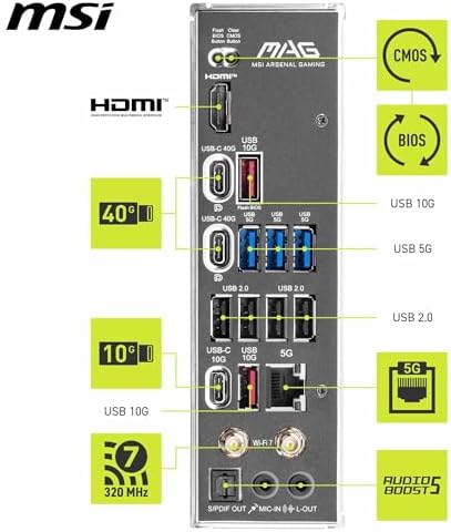 MSI MAG X870E Tomahawk WiFi Motherboard  ATX   Supports AMD Ryzen 9000/8000 / 7000 Processors  AM5 80A SPS VRM  DDR5 Memory Boost 8400  MT/s  OC   PCIe 5 0 x16  M 2 Gen5  Wi Fi 7  5G LAN