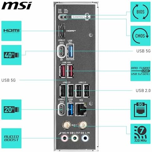 MSI MAG X870E Tomahawk WiFi Motherboard  ATX   Supports AMD Ryzen 9000/8000 / 7000 Processors  AM5 80A SPS VRM  DDR5 Memory Boost 8400  MT/s  OC   PCIe 5 0 x16  M 2 Gen5  Wi Fi 7  5G LAN