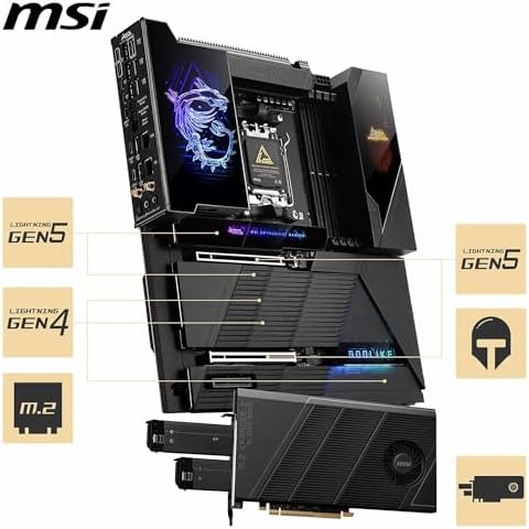 MSI MAG X870E Tomahawk WiFi Motherboard  ATX   Supports AMD Ryzen 9000/8000 / 7000 Processors  AM5 80A SPS VRM  DDR5 Memory Boost 8400  MT/s  OC   PCIe 5 0 x16  M 2 Gen5  Wi Fi 7  5G LAN