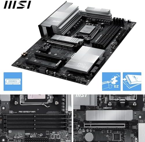 MSI MAG X870E Tomahawk WiFi Motherboard  ATX   Supports AMD Ryzen 9000/8000 / 7000 Processors  AM5 80A SPS VRM  DDR5 Memory Boost 8400  MT/s  OC   PCIe 5 0 x16  M 2 Gen5  Wi Fi 7  5G LAN