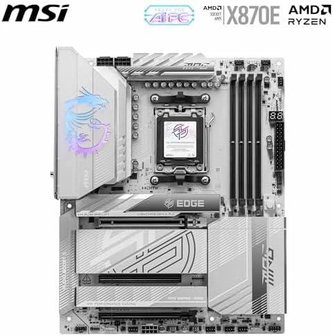 MSI MAG X870E Tomahawk WiFi Motherboard  ATX   Supports AMD Ryzen 9000/8000 / 7000 Processors  AM5 80A SPS VRM  DDR5 Memory Boost 8400  MT/s  OC   PCIe 5 0 x16  M 2 Gen5  Wi Fi 7  5G LAN