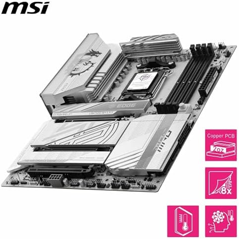MSI MAG X870E Tomahawk WiFi Motherboard  ATX   Supports AMD Ryzen 9000/8000 / 7000 Processors  AM5 80A SPS VRM  DDR5 Memory Boost 8400  MT/s  OC   PCIe 5 0 x16  M 2 Gen5  Wi Fi 7  5G LAN