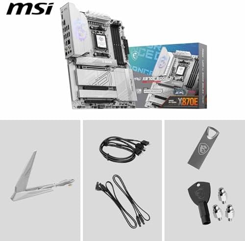 MSI MAG X870E Tomahawk WiFi Motherboard  ATX   Supports AMD Ryzen 9000/8000 / 7000 Processors  AM5 80A SPS VRM  DDR5 Memory Boost 8400  MT/s  OC   PCIe 5 0 x16  M 2 Gen5  Wi Fi 7  5G LAN