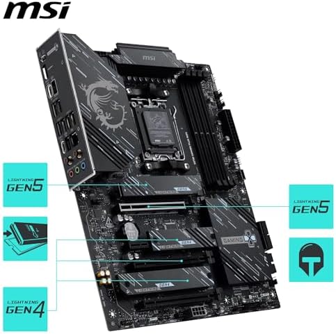 MSI MAG X870E Tomahawk WiFi Motherboard  ATX   Supports AMD Ryzen 9000/8000 / 7000 Processors  AM5 80A SPS VRM  DDR5 Memory Boost 8400  MT/s  OC   PCIe 5 0 x16  M 2 Gen5  Wi Fi 7  5G LAN