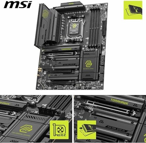 MSI MAG X870E Tomahawk WiFi Motherboard  ATX   Supports AMD Ryzen 9000/8000 / 7000 Processors  AM5 80A SPS VRM  DDR5 Memory Boost 8400  MT/s  OC   PCIe 5 0 x16  M 2 Gen5  Wi Fi 7  5G LAN
