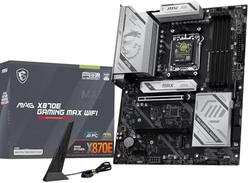 MSI MAG X870E Tomahawk WiFi Motherboard  ATX   Supports AMD Ryzen 9000/8000 / 7000 Processors  AM5 80A SPS VRM  DDR5 Memory Boost 8400  MT/s  OC   PCIe 5 0 x16  M 2 Gen5  Wi Fi 7  5G LAN