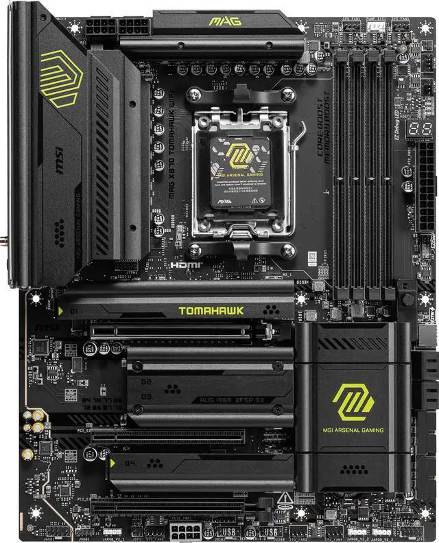 MSI MAG X870 TOMAHAWK WIFI Motherboard  ATX   Supports AMD Ryzen 9000 / 8000 / 7000 Processors  AM5   80A SPS VRM  DDR5 Memory Boost 8400 MT/s  OC   PCIe 5 0 x16 & 4 0 x16  M 2 Gen5  Wi Fi 7  5G LAN
