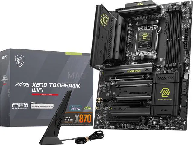 MSI MAG X870 TOMAHAWK WIFI Motherboard  ATX   Supports AMD Ryzen 9000 / 8000 / 7000 Processors  AM5   80A SPS VRM  DDR5 Memory Boost 8400 MT/s  OC   PCIe 5 0 x16 & 4 0 x16  M 2 Gen5  Wi Fi 7  5G LAN