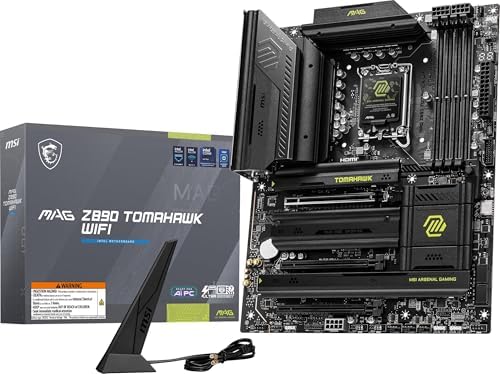 MSI MAG Z890 Tomahawk WiFi Gaming Motherboard  Supports Core Ultra Series 2 Intel Processors  LGA 1851  DDR5  PCIe 5 0  M 2  SATA  5Gbps LAN  USB Type C  Wi Fi 7  Bluetooth 5 4  Thunderbolt 4  ATX