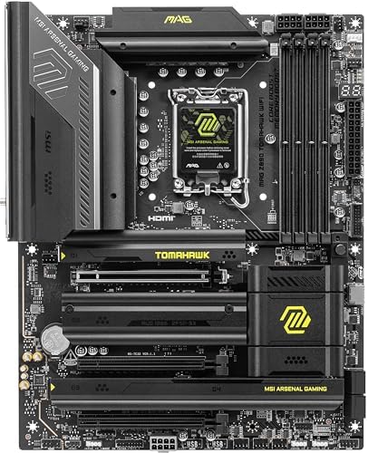 MSI MAG Z890 Tomahawk WiFi Gaming Motherboard  Supports Core Ultra Series 2 Intel Processors  LGA 1851  DDR5  PCIe 5 0  M 2  SATA  5Gbps LAN  USB Type C  Wi Fi 7  Bluetooth 5 4  Thunderbolt 4  ATX