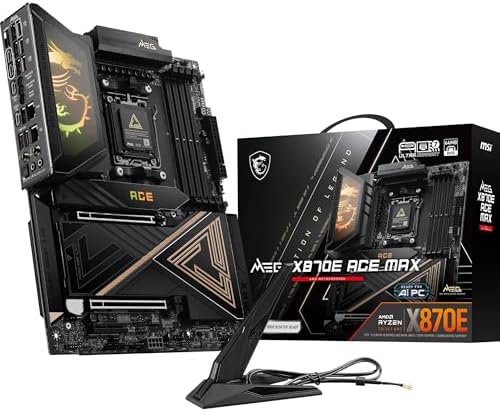 MSI MEG X870E ACE MAX Motherboard  ATX   Supports AMD Ryzen 9000/8000 / 7000 Processors  AM5 64MB BIOS ROM  110A SPS VRM  DDR5 Memory  up to 8400  MT/s OC   M 2 & PCIe 5 0  USB4  Wi Fi 7  10G LAN
